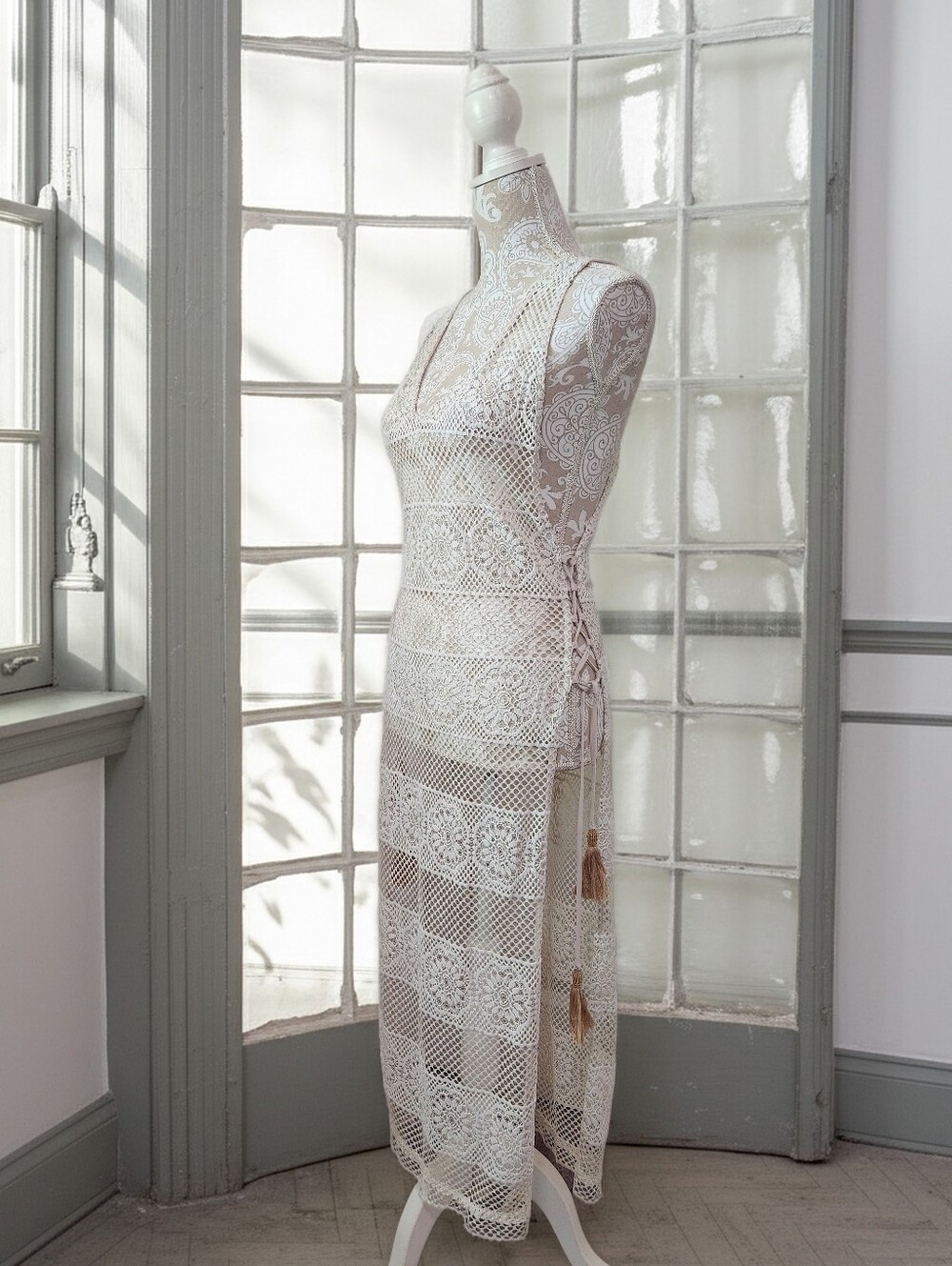 PQ Swim White Crochet Lace Beach Coverup